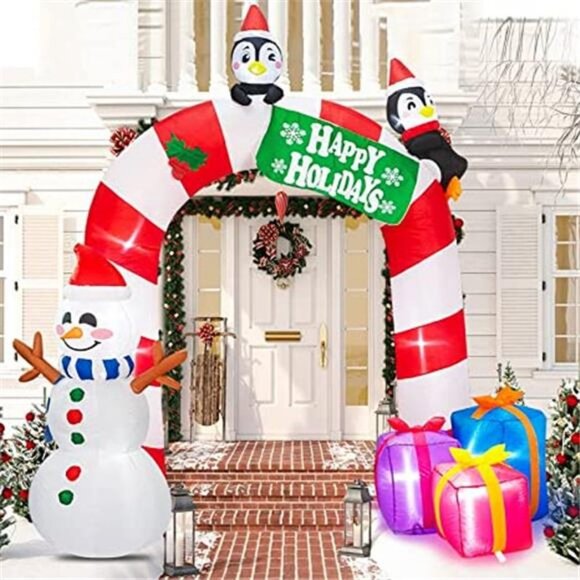 8 FT Inflatable Fun Snowman Penguin Gift Box Christmas Decorations - Picture 6 of 6